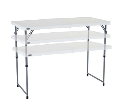 Lifetime Fold-in-Half Adjustable Folding Table, 4 Foot