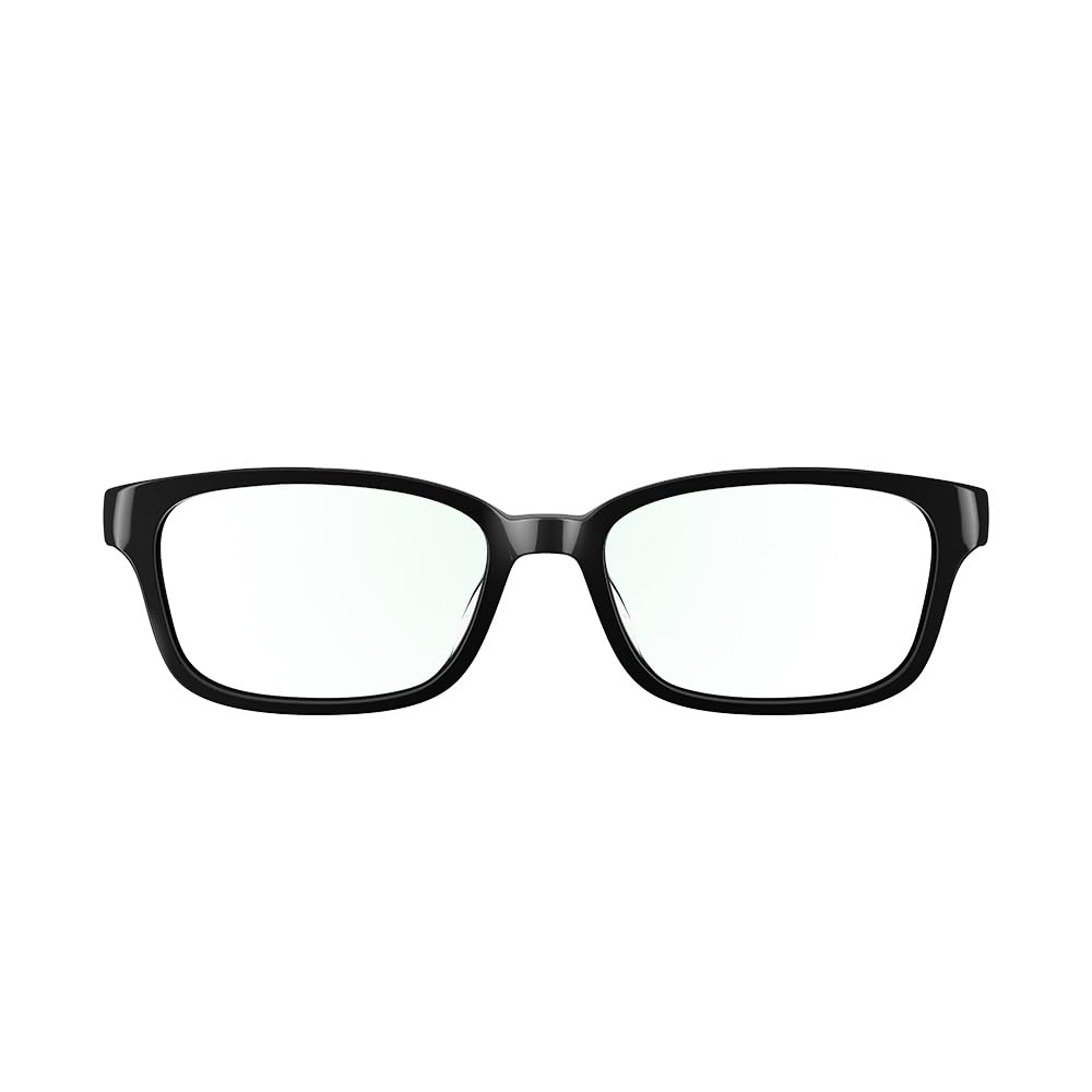 Amazon Echo Frames, an Alexa device (newest model), Smart glasses with Alexa, Rectangle frames in Classic Black with blue light filtering lenses