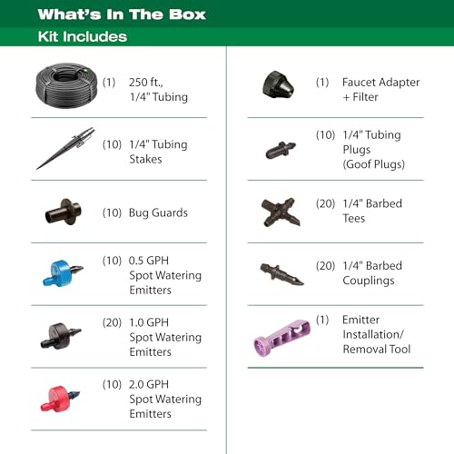 Rain Bird DRIPPAILQ Drip Irrigation Repair and Expansion Kit,Green