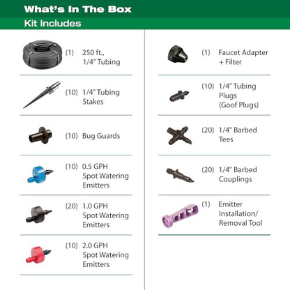 Rain Bird DRIPPAILQ Drip Irrigation Repair and Expansion Kit,Green