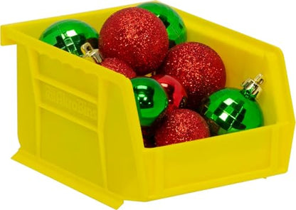 Akro-Mils 30210 AkroBins Plastic Storage Bins, Space-Saving Stackable Bins for Garage, Pantry, Craft Organization, 5-" x 4-" x 3-", Yellow, 24-Pack