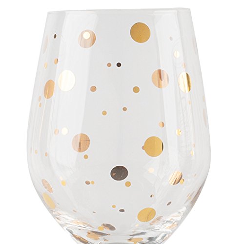 MIKASA 'Cheers' Etched Crystal White Wine Glasses, Set of 4 Large 400ml Wine Drinking Glasses, Wine Glass Set with Gold Design, Gift Boxed, Dishwasher Safe