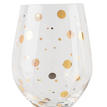 MIKASA 'Cheers' Etched Crystal White Wine Glasses, Set of 4 Large 400ml Wine Drinking Glasses, Wine Glass Set with Gold Design, Gift Boxed, Dishwasher Safe