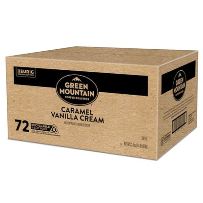 Green Mountain Coffee Roasters Caramel Vanilla Cream Keurig Single-Serve K-Cup pods, Light Roast Coffee, 72 Count