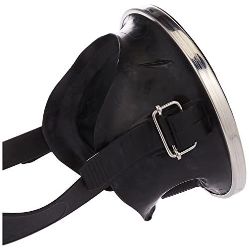 Scuba Choice Spearfishing Free Dive Mask - Classic Rubber with Tempered Glass Lenses | Oval Shape Stainless Steel Frame for Enhanced Visibility & Comfort, Perfect Underwater Adventures - Black