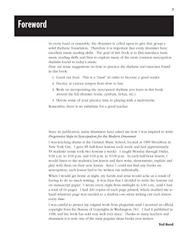Progressive Steps to Syncopation for the Modern Drummer (Ted Reed Publications)