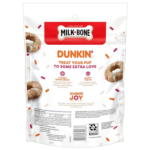 Milk-Bone Dunkin' Vanilla Glaze Flavor Dog Biscuits with Other Natural Flavors, 8 oz Bag