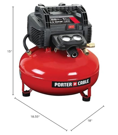 PORTER-CABLE Air Compressor, 6-Gallon, Pancake, Oil-Free (C2002-ECOM)