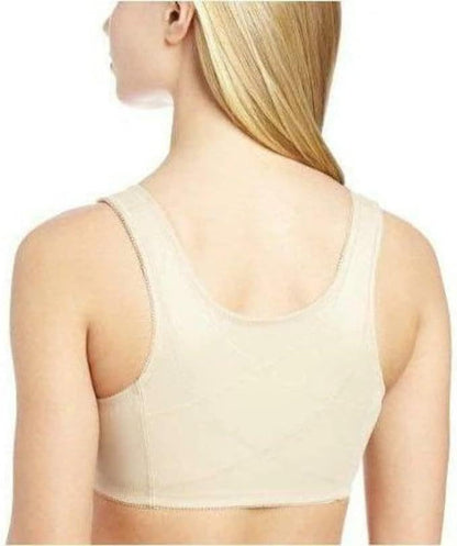 Exquisite Form 5100531 Women's FULLY Wireless Cotton Back & Posture Support Bra with Front Closure & Lace