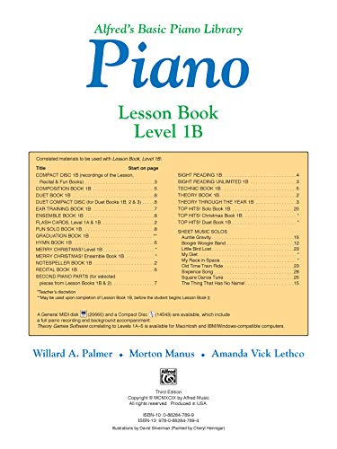Alfred's Basic Piano Library Lesson Book, Bk 1B (Alfred's Basic Piano Library, Bk 1B)