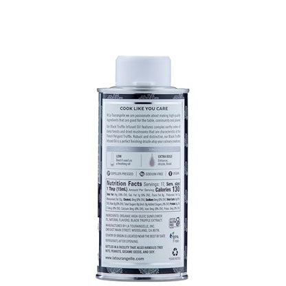 La Tourangelle, Black Truffle Oil, Complex Gourmet Earthy Flavor for Drizzling over Pasta, Popcorn, Vegetables, Potatoes, Soup and More, 8.45 Fl Oz