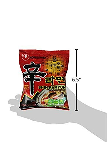 Nongshim Ramen Noodles, Gourmet Instant Ramen, Premium Microwavable Noodle Soup, Spicy Shin, Family Pack, 4.23 Ounce (Pack of 20)