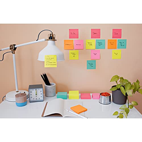 Post-it Super Sticky Notes, 24 Sticky Note Pads, 3 x 3 in., School Supplies, Office Products, 2X The Sticking Power, Supernova Neons Collection