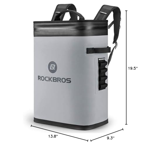 ROCKBROS Backpack Cooler Leak-Proof Soft Sided Cooler Waterproof Insulated Backpack Cooler Bag 36 Can Soft Cooler for Camping Fishing Party Outdoor Adventure Picnic