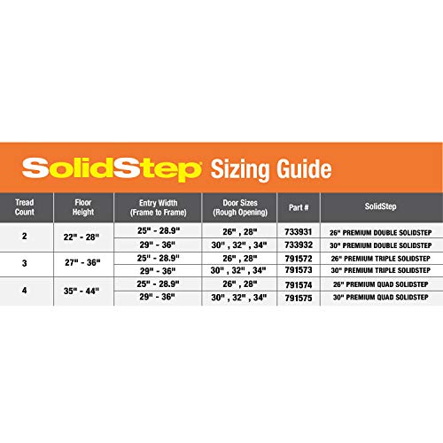 Lippert-791573 Solid Step Triple Step for RV and Travel Trailer Entry Doorway , 30-inch,Black