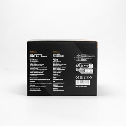 AIRBANK Paddle Board Pump Electric 20PSI The Puffer Pro, Portable SUP Pump, Dual-Stage Inflation & Auto-Off Air Pump for Stand up Paddle Boards, Kayak, Inflatables, Boats, Tent, Mattress, Kite Wings