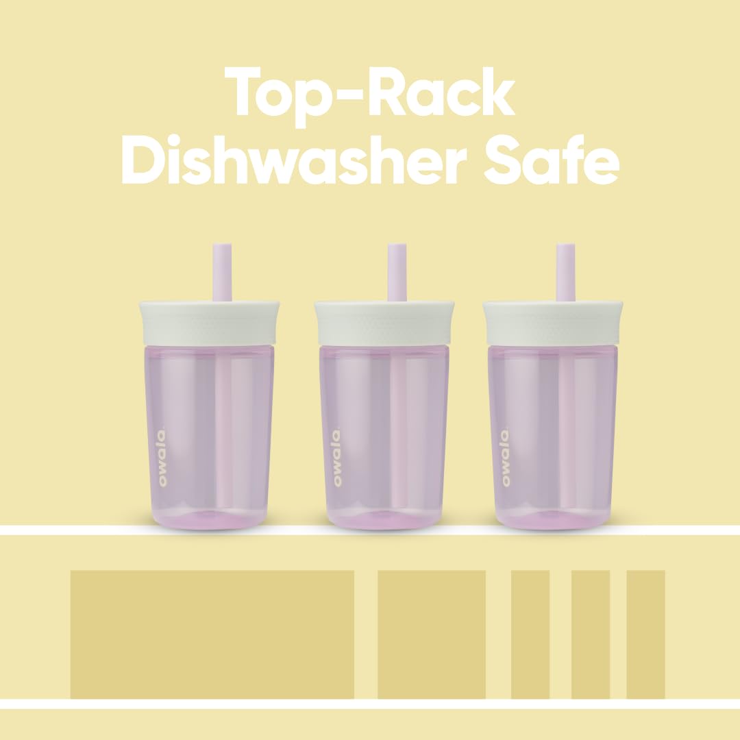 Owala Kids BPA-Free Plastic Tumbler with Spill Resistant Flexible Straw, Easy to Clean, Kids Water Bottle, Great for Travel, Dishwasher Safe, 15 Oz, Mint and Pink, (Unicorn)