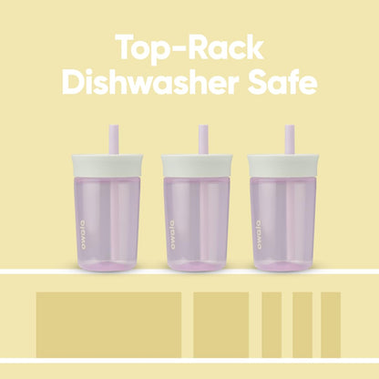 Owala Kids BPA-Free Plastic Tumbler with Spill Resistant Flexible Straw, Easy to Clean, Kids Water Bottle, Great for Travel, Dishwasher Safe, 15 Oz, Mint and Pink, (Unicorn)