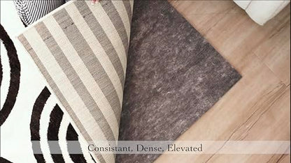 Mohawk Home 4' x 6' Premium Luxury Non Slip Rug Pad 1/4 Thick Dual Surface Felt + Rubber Gripper - Safe for All Floors, Synthetic Fiber, Grey