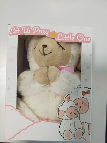 MyMateZoe Baptism Gifts for Girl, Great Christening, Dedication and Baptism Gift Set for Girl and Newborn Baby, Includes 7" Praying Lamb Plush Toy and Let Us Pray Baby Book in Keepsake Gift Box