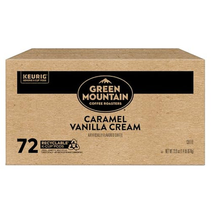 Green Mountain Coffee Roasters Caramel Vanilla Cream Keurig Single-Serve K-Cup pods, Light Roast Coffee, 72 Count