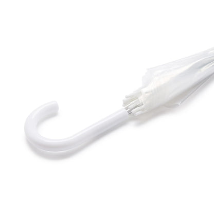 Amazon Basics Clear Umbrella for Rain, Round Bubble Umbrella for Wedding, With Wide Coverage (35" Canopy Diameter), Auto Open, Strong Fiberglass Frame, Steel Shaft, Spoke Protectors for Safety