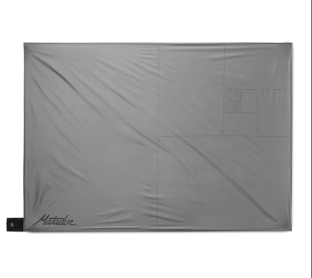 Matador Pocket Blanket 4.0 - Charcoal (Seats 2-4); Foldable Picnic Blanket; Sand Proof with Stakes; Picnic Tarp for Grass