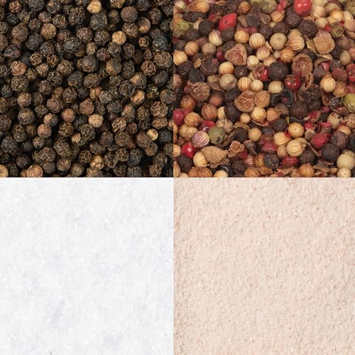 McCormick Salt & Pepper Grinder Variety Pack, Himalayan Pink Salt, Sea Salt, Black Peppercorn, and Peppercorn Medley, 6.47 oz