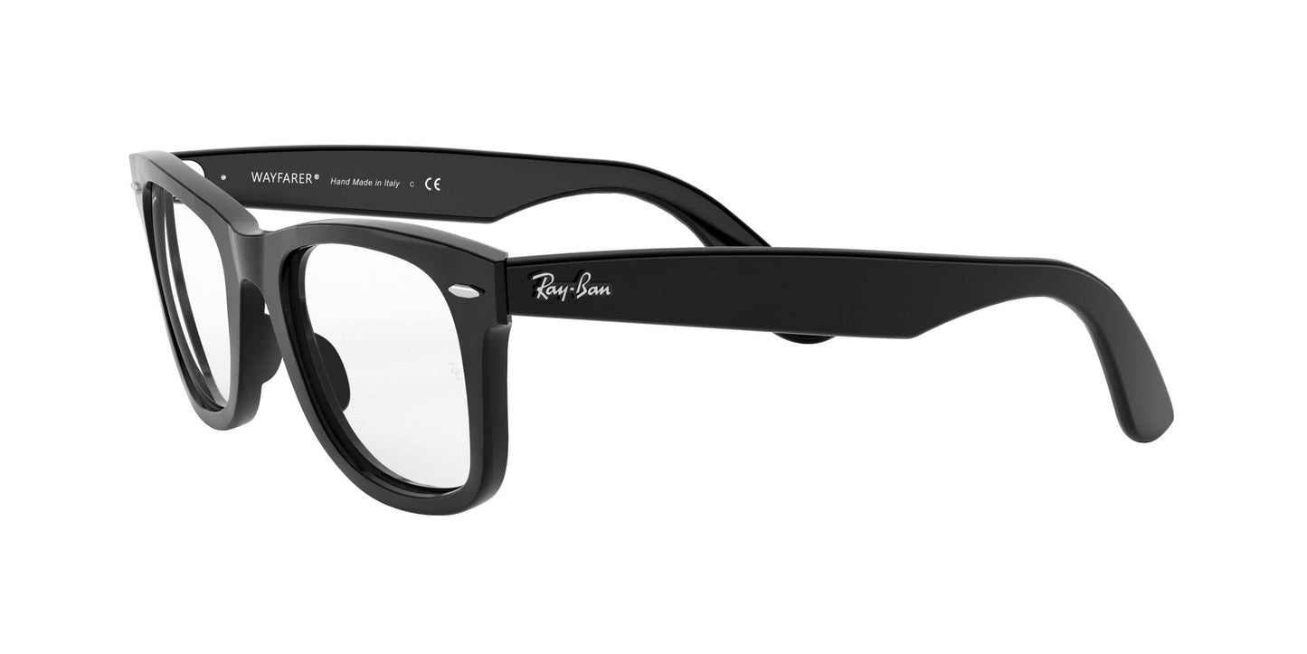Ray-Ban RX4340V Wayfarer Ease Square Prescription Eyeglass Frames, Black/Demo Lens, 50 mm
