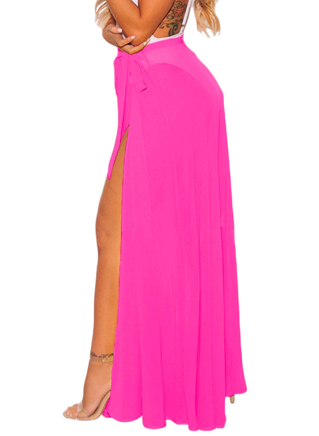 LIENRIDY Women Pareo Swimsuit Beach Swimwear Wrap Bikini Sarong Rosy 2XL-3XL