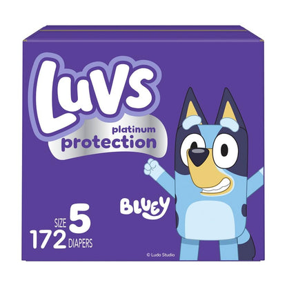 Luvs Diapers - Size 5, 172 Count, Bluey Platinum Protection Baby Diaper