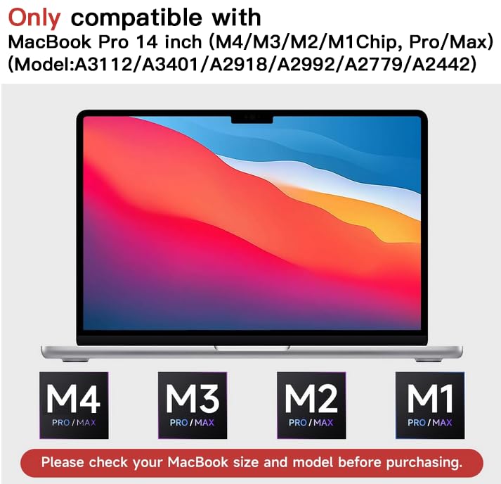 2 Pack Compatible with MacBook Pro 14 Inch Screen Protector (M4, M3, M2, M1, Pro/Max), Anti Glare Scratch Matte Screen Protector for MBP 14.2''(2021-2024 )