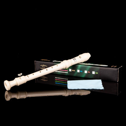 Glory Soprano Recorder Instrument for Beginner, German Fingering C Key Recorder Instrument,Beige