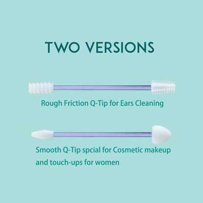 Rnker Reusable Swabs Silicone Cotton Swabs Rough Friction Q-Tip for Ears Cleaning, Love Shape Q-Tip for Cosmetic makeup for women (New 4 pack, Grass Green) Design Upgrade