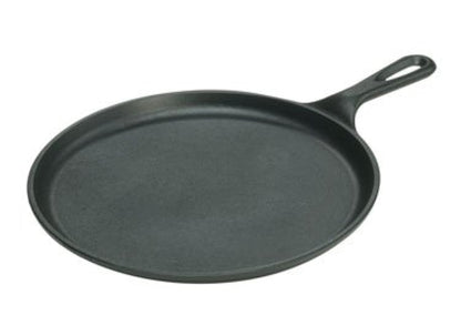 Lodge L9OG3 Cast Iron Round Griddle, Pre-Seasoned, 10.5-inch - Made in USA, Compatible with Stovetop, Oven, Grill & Campfire
