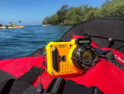KODAK PIXPRO WPZ2 Rugged Waterproof Shockproof Dustproof WiFi Digital Camera 16MP 4X Optical Zoom 1080P Full HD Video Vlogging Camera 2.7" LCD (Yellow)