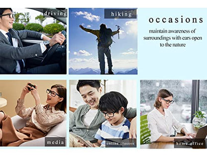 OOAVR Smart Audio Glasses, Wireless Bluetooth, Men's/Women's, Silver, 5-Hour Battery, Waterproof, UV Protection, Music Player Compatible
