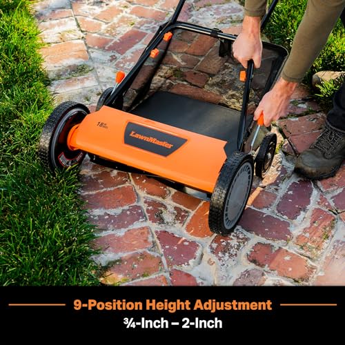 LawnMaster LMRM1801 Push Reel Lawn Mower 18-Inch 5-Blade