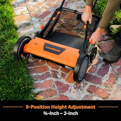 LawnMaster LMRM1801 Push Reel Lawn Mower 18-Inch 5-Blade