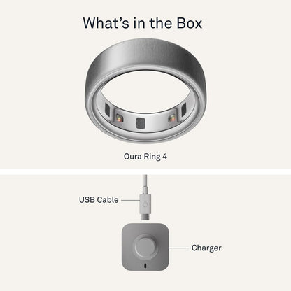 Oura Ring 4 - Brushed Silver - Size 9 - Smart Ring - Unique Sizing, Not Standard US Ring Sizes - Size First - Sleep Tracking Wearable - Heart Rate - Fitness Tracker - Up to 8 Days of Battery Life