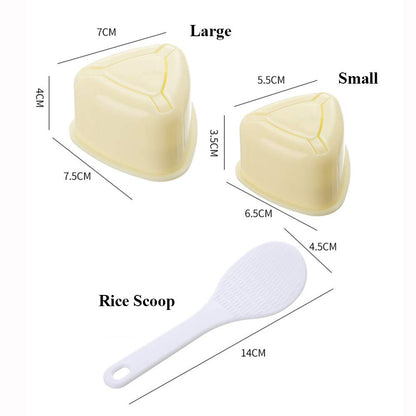 Onigiri 2 Pieces Rice Ball Mold Makers, Triangle Sushi Mold for Japanese Boxed Meal Children Bento by HAGBOU (Beige)