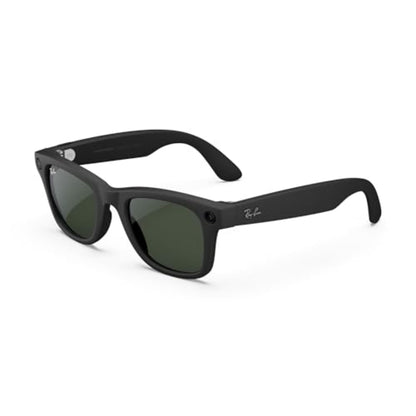 Ray-Ban Meta Glasses, Wayfarer, Matte Black Frames, Clear to Graphite Green Transition Lenses
