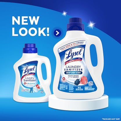 Lysol Disinfectant Laundry Sanitizer & Scent Booster, Laundry Detergent Additive, Color Safe Bleach Alternative, Laundry Odor Eliminator, Kills Bacteria & Viruses, Crisp Linen Scent, 90 Fl Oz