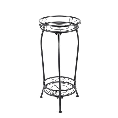 Kavlium Plant Stand Indoor Outdoor，Tall Black Metal Rustproof Stable Plant Stands，2 Tier 27.1 inch Multiple Plant Rack Holder Rack Flower Pot Stand Heavy Duty Plant Shelf