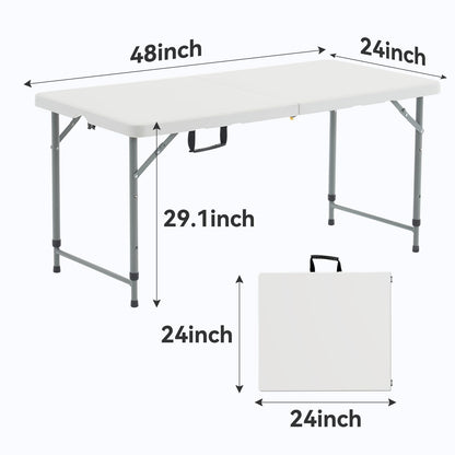 Nazhura 4 Foot Foldable/Folding Table Heavy Duty, Durable and Portable for Dining Picnic and Party
