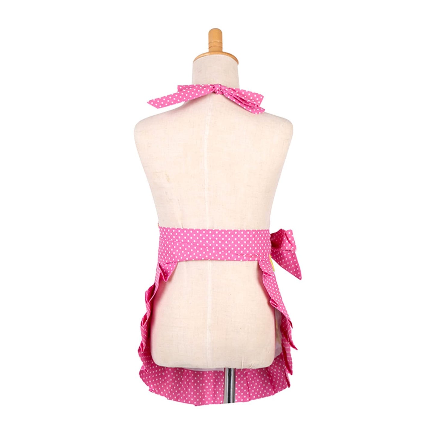 G2PLUS Kid Aprons, Toddler Apron with Pocket, Cupcake Child Apron for Christmas, Cooking, Baking, Gardening (Pink)