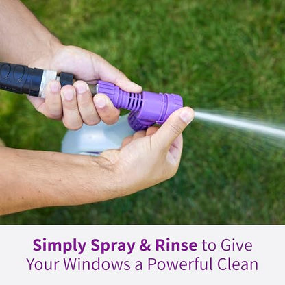 Rejuvenate High Performance Outdoor Window Spray and Rinse Cleaner with Hose End Adapter Instantly Removes Grime and Dirt Streak-Free Shine (32 oz)