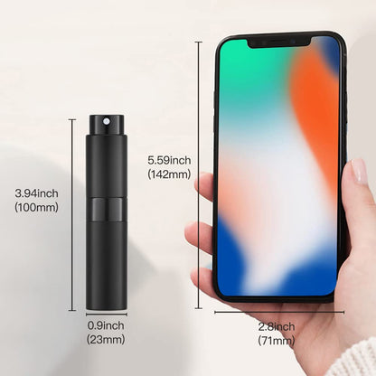 LISAPACK 8ML Atomizer Perfume Spray Bottle for Travel (3 PCS) Empty Cologne Dispenser, Portable Sprayer (Black)