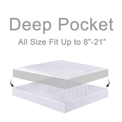 Mattress Topper Twin XL for Back Pain, Extra Thick Mattress Pad Cover, Plush Pillow Top, Deep Elastic Pocket, White