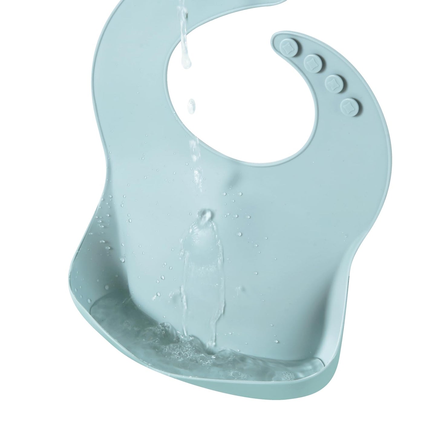 PandaEar 3 Pack Silicone Bibs for Boys Girls for Babies & Toddlers, Waterproof Feeding Bib with Large Food Catcher, BPA Free (Blue & Gray)